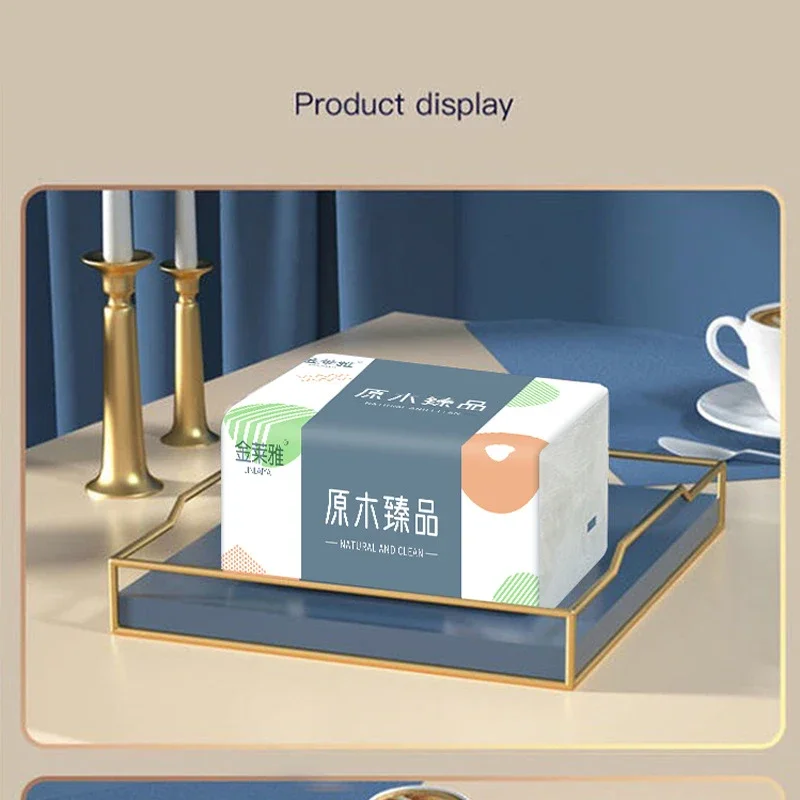 10 Packs Eco Friendly Portable No Fluorescent Virgin Wooden Pulp Tissue Soft Comfortable 5 Ply Facial Tissue Paper