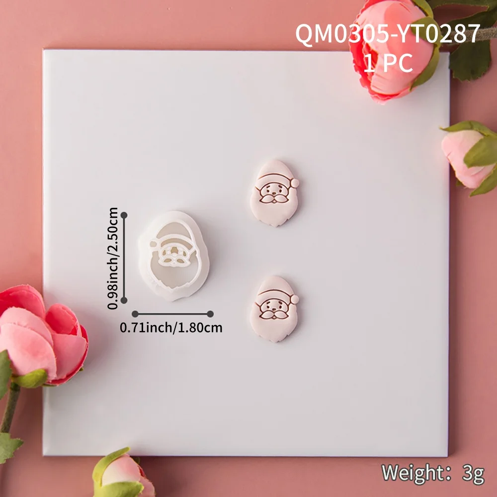 1PC Weihnachten Serie Polymer Clay Cutter Elch/Ornamente Formen DIY Ohrring Schmuck Anhänger Formen, Der Ton Schneiden sterben Werkzeuge – Detail 6