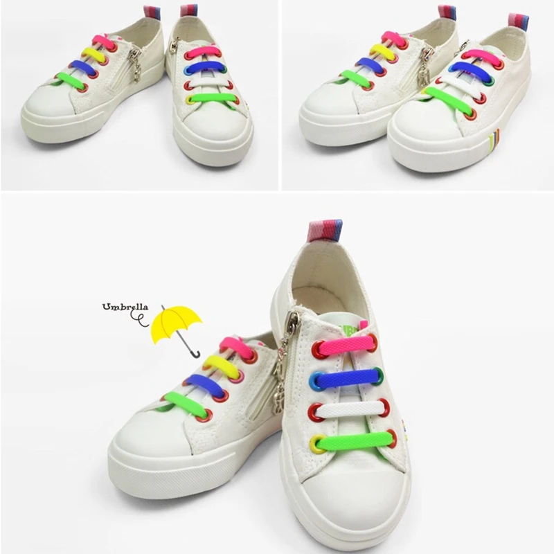 Children's Shoe Laces Without Ties Silicone Shoelaces Elastic Easy To Put On And Take Off Little Baby Lazy Lace 10 Pcs/1 Pair