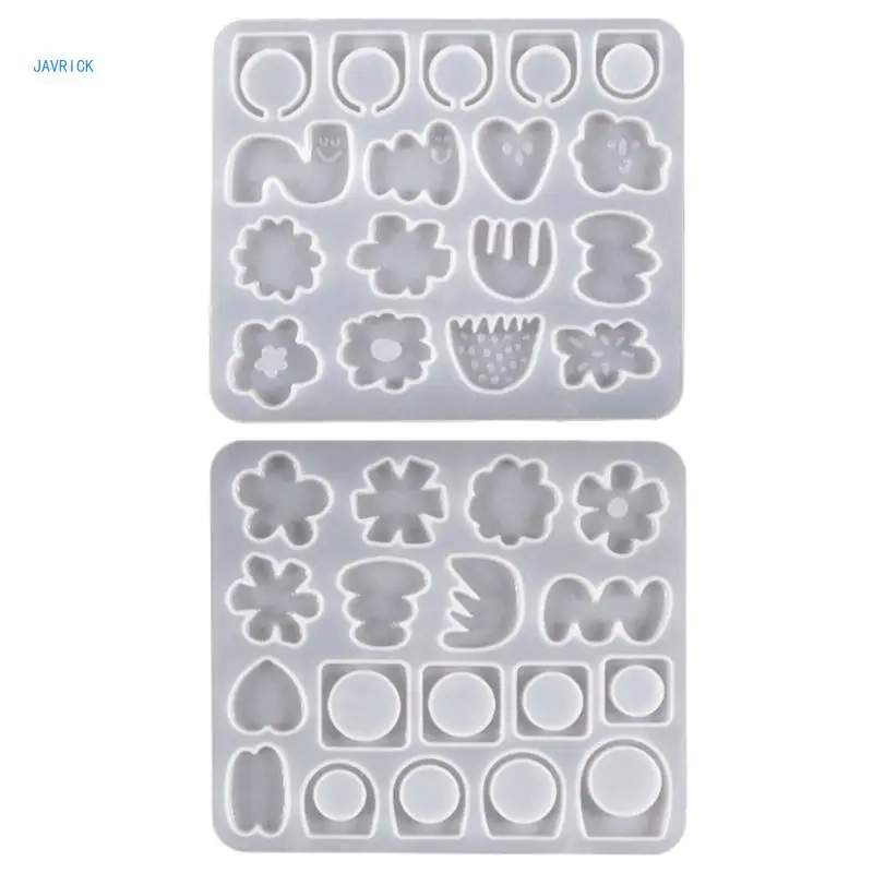 Epoxy Resin Rings Molds Irregular Flower Ring Silicone Molds Jewelry Resin Casting Mold for DIY Craft Ring Making 4pcs irregular geode silicone mold tray mold diy fruit tray epoxy resin mold coaster mold jewelry crafts
