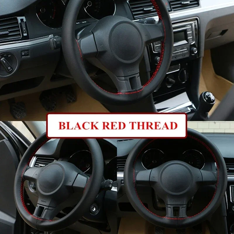 DIY Soft Fiber Leather Steering Wheel Covers Universal Braid Car Interior Accessories steering wheel cover