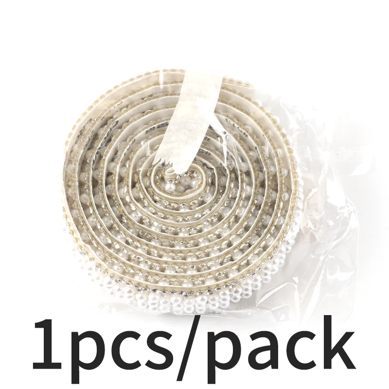 (91cm/pack)1cm/1.5cm/2cm Pearl Diamond Lace Shining Self Adhesive Diamond Hair Accessories Clothing Decoration Patches Handmade