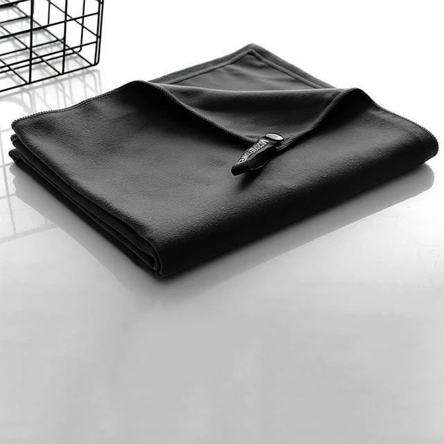 Black Portable Outdoor Sports Super Absorbent Soft Quick Drying Towel, Travel Towel for Travel, Yoga, Beach, Bath,Hiking,Fitness 4