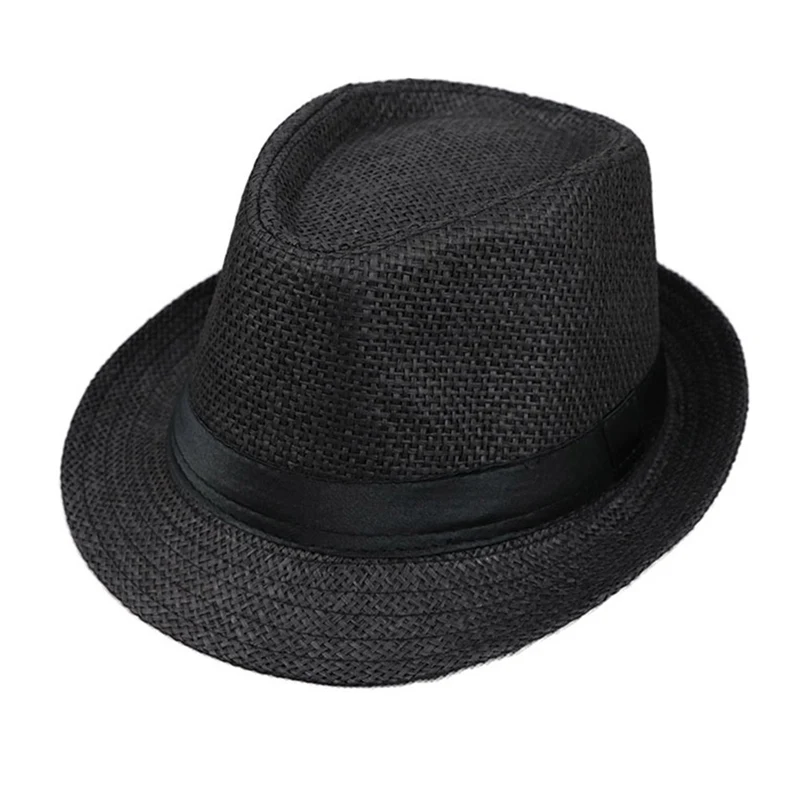 Moda Bambini 54cm Estate Retro Nastro Traspirante Bulrush Paglia Spiaggia Cappello Panama chapeau de soleil Ragazzo Cappelli da Sole_voghion.com