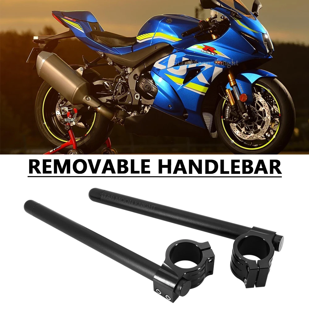 

Clip on Ons Fork Riser Handlebar For Suzuki GSX-R 1300 1000 750 600 125 GSX 600 750 1100 GSF 400 600 SV650 RF600 GS500 TL1000