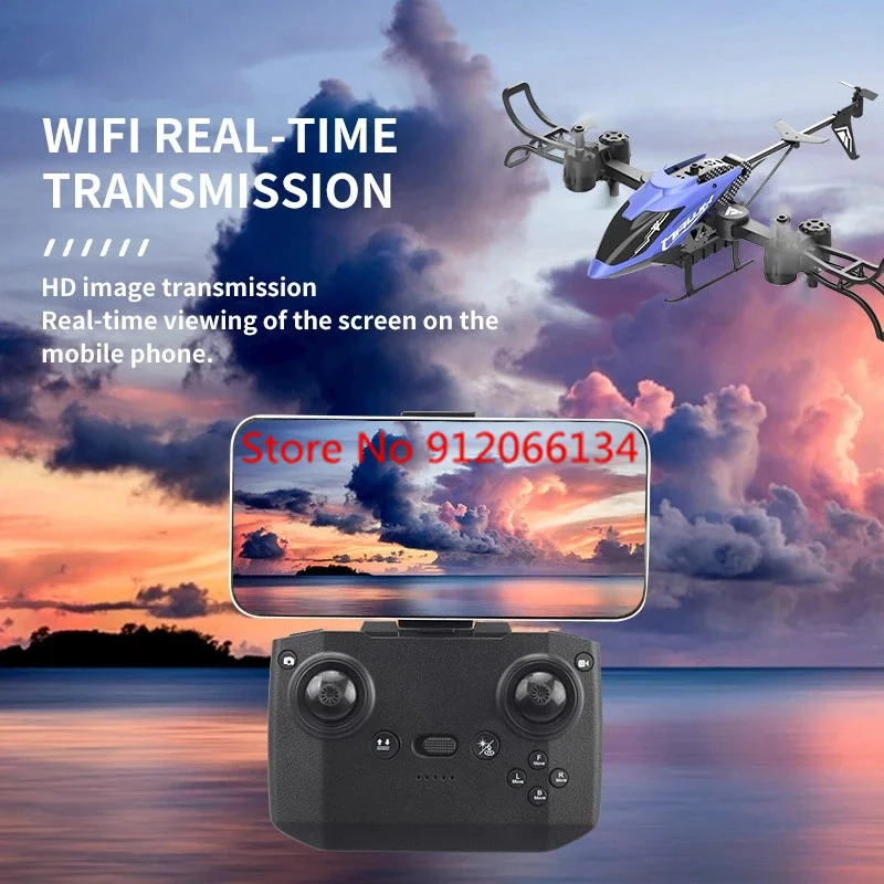 4K WiFi FPV Helicopter Altitude Hold Fixed Height real-time transmission Quadcopter With 4K HD Camera Hovering Aricraft RC Toy