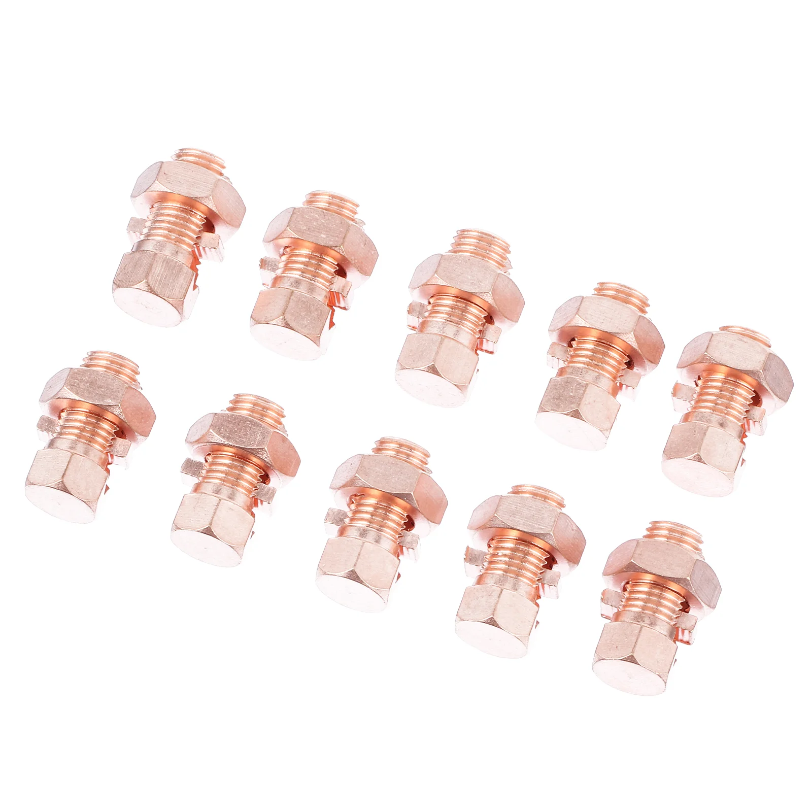 

10 Pcs Bolt Clamp Split for Satellite Strength Copper Connector Cord Clip Grounding Bolts