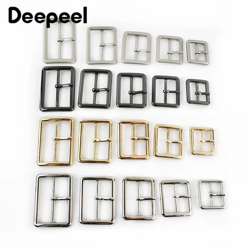 

5Pcs Deepeel 20-50mm Metal Pin Belt Buckles Hangbag Strap Adjustable Clasp Hook Webbing Clothing Tri-Gilde Hooks DIY Accessories