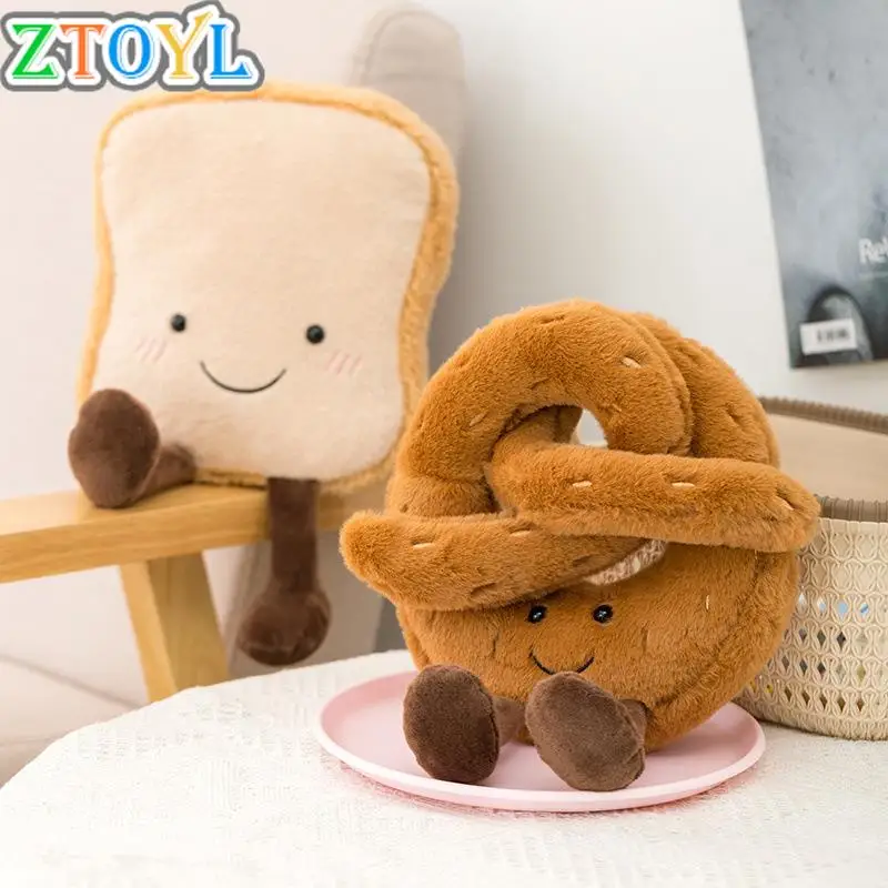 Cute Plush Toast Bread Pretzel Croissant Baguette Toy Stuffed Bread