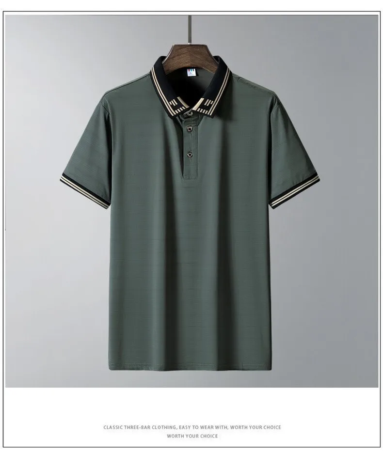 Black Lapel Ice Polo Shirt