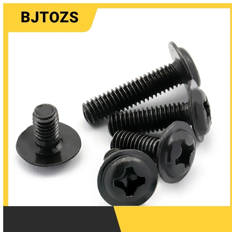 100Pcs Black Metric Thread Pc Computer Case Hard Drive Floppy Dvd Motherboard Screw Cross Truss Head Bolt M3*10Mm