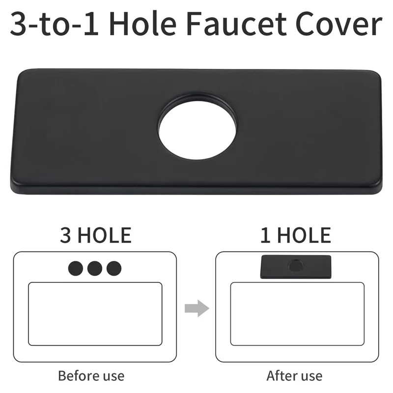 Tolm 6"3-to-1 Diamond Kitchen Faucet Hole Cover Deck Plate Bathroom Kitchen Sink Faucet Hole Cover Deck Plate Escutcheo