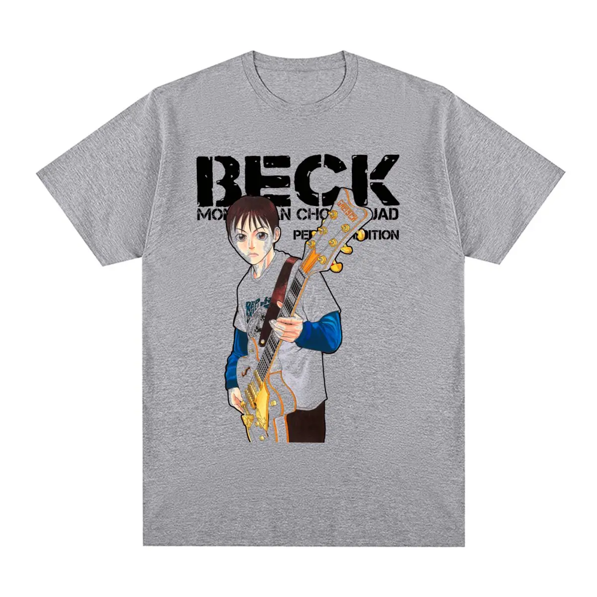BECK Vintage T-shirt Mongolian Chop Squad Anime Retro Cotton Men T