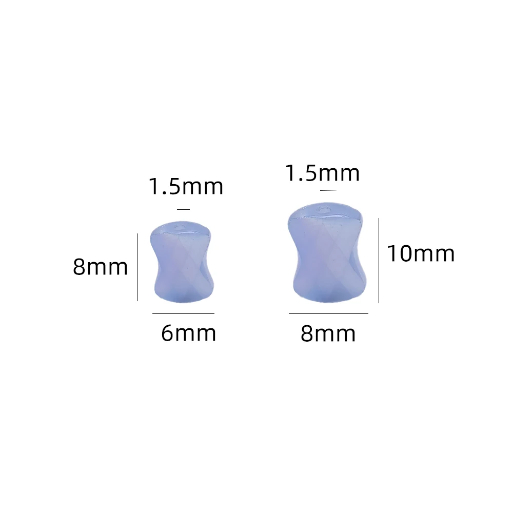 30개 8x10mm 각진 크리스탈 유리 구슬 AB 컬러 슬럽 형태 DIY 보석 제작용 느슨한 구슬 팔찌 및 의류 장