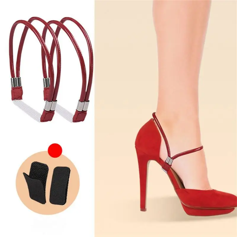 

1/2Pairs Rhinestone High Heels Shoes Band For Women Lazy Shoelace Anti-loose Shoe Belt Adjustable Elastic Fixing Shoe Strap