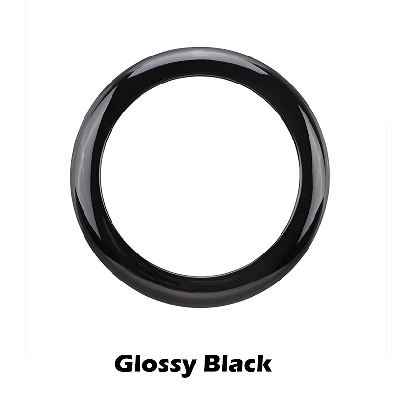 Gloss Black/Carbon Fiber Pattern Rear Badge Ring Cover Trim - Car Logo Frame Decorative Sticker