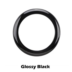 Gloss Black/Carbon Fiber Pattern Rear Badge Ring Cover Trim - Car Logo Frame Decorative Sticker (Black)
