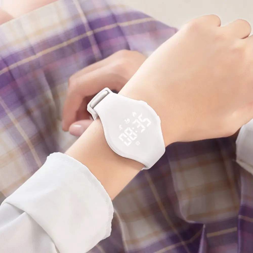 Waterproof Kids LED Digital Silicone Wristband with Vibrating Alarm and Rechargeable Battery