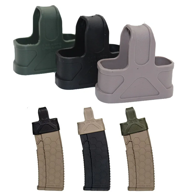 Magazine Pouch 6/10PCS Tactical 5.56 Magazine Pouch Rubber Holster Glove Sleeve Cover M4 Mag Pouch Holder Carry Case Hunting Shooting Accessory