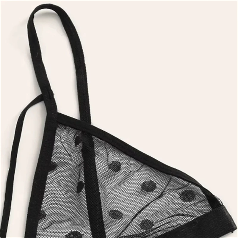 Sexy Mesh Three-point Set Bra Underwear Garter Belt Women Lingerie Sets