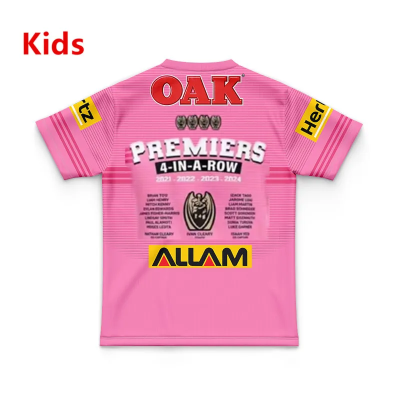 thumbnail image 1 of Camiseta de rugby de entrenamiento local/visitante/de local de Penrith Panthers 2024 para niños - Talla para hombre: 16-26 (nombre y número impresos) Calidad superior, 1 of 5