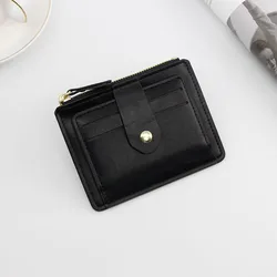 Men's Slim Leather Wallet with Coin Pocket - Luxury Designer Brown Business Edition (Black)