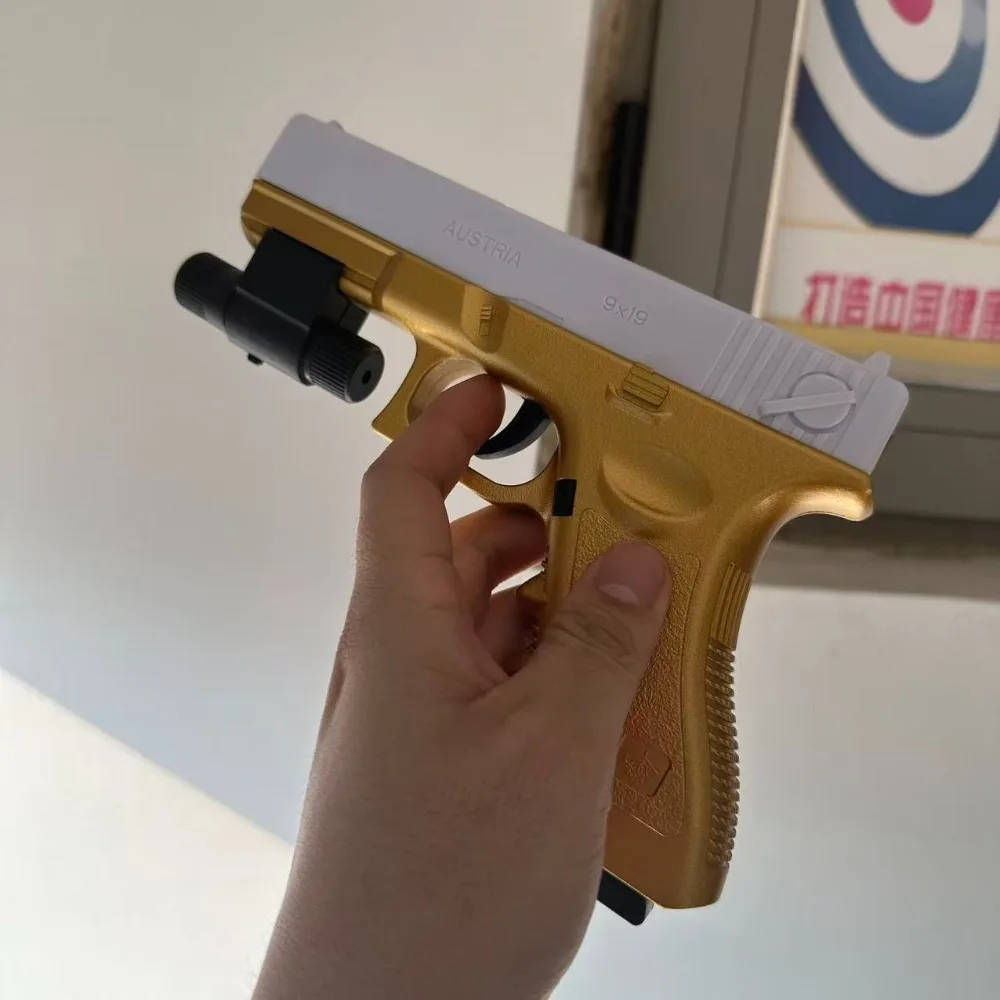 7-8mm Soft Bullet Weißgold G17 Spielzeugpistole mit Unterem Magazin für Outdoor CS-Spiele, Zubehör und Geschenk für Kinder und Erwachsene – Detail 4