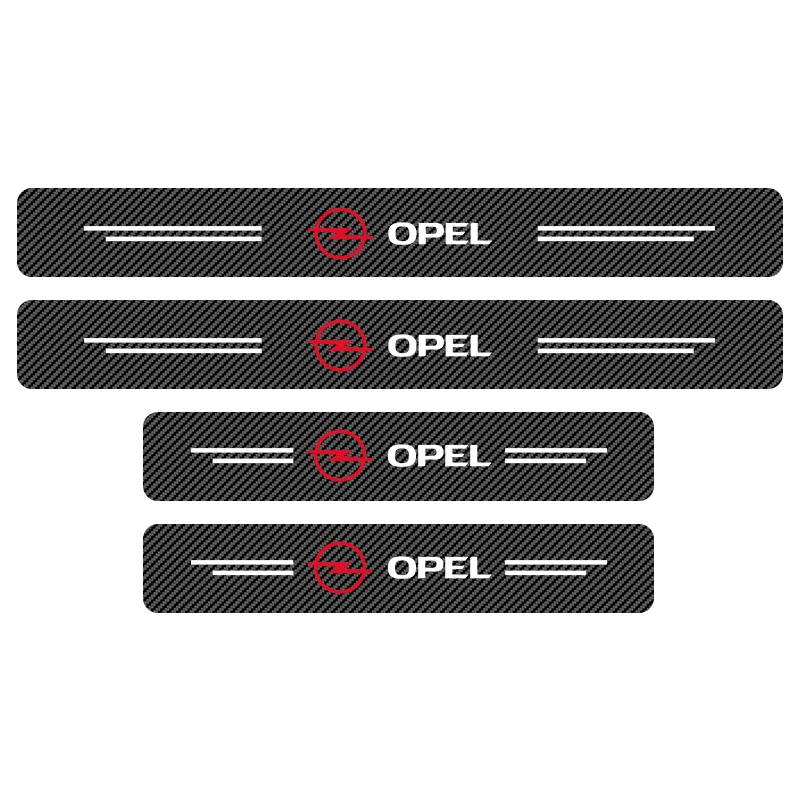 Carbon Fiber Look Door Sill Protectors - Scratch Resistant & Easy to Install (4-Pack)