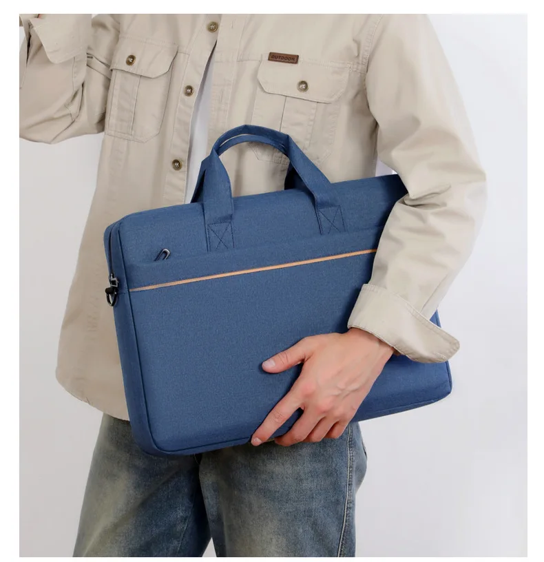 Men's 15-16 Inch Laptop Bag Large Capacity Business Briefcase Inner Bag Storage Single Shoulder Bag Oxford Cloth Shockproof