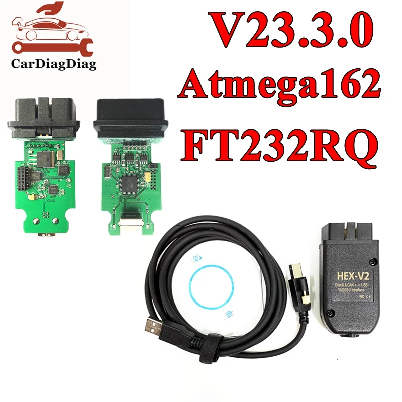 Scanner V23.3.0 Vagcom Obd2 Per Strumento Diagnostico Automatico Per Auto Vag Com Atmega162 + 16 V8 + Ft232Rq Spedizione Gratuita