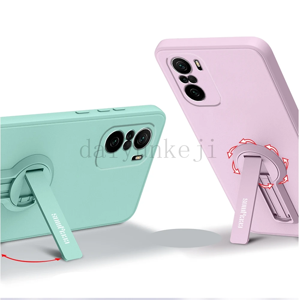 Premium Silicone Phone Case with Holder & Lanyard - Protective Back Cover