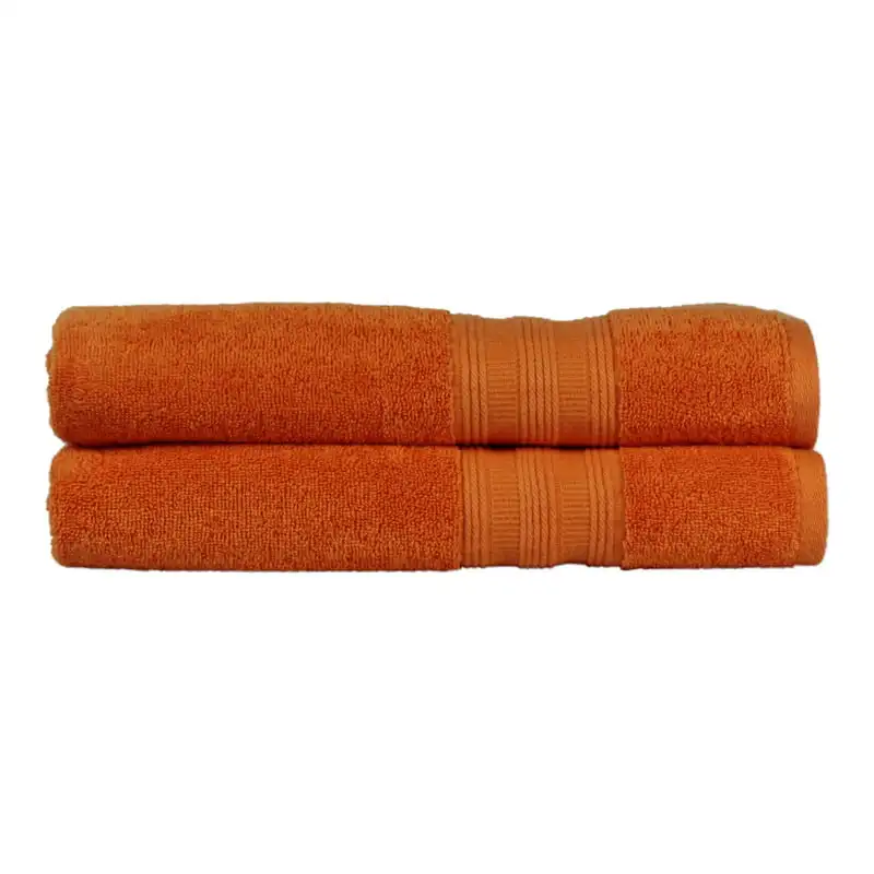 Bath Towel Set, Solid Orange - Featuring Intellifresh Antimicrobial  Technology Wrist towels for washing face Bathroom decor