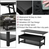 Lift top coffee table with hidden compartment and open shelf, pop-up tabletop for living room 6