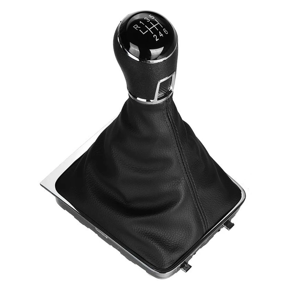 

6 Speed Gear Shift Knob Gaiter Boot Cover PU Leather For- Passat 3C B6 3C2 3C5 2005-2011