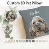 Customized 3D Pet Photo Name Cushion Pillow,Custom Cat/Dog Throw Pillow,Personalized Animals Pillow,Pet Loss Memorial Gift 3