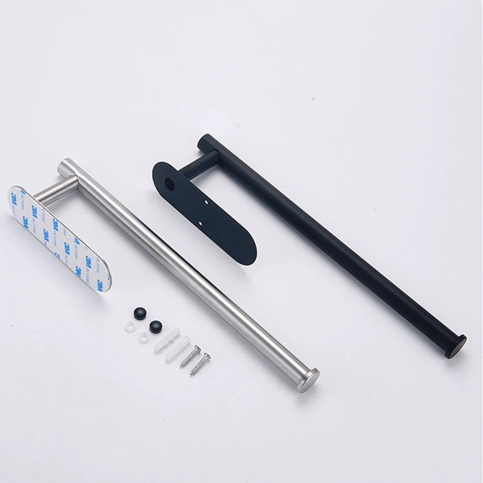 Adhesive Paper Holder 304 Stainless Steel WC Paper Towel Roll Holder Bathroom Kitchen Tissue Shelf Free Nail