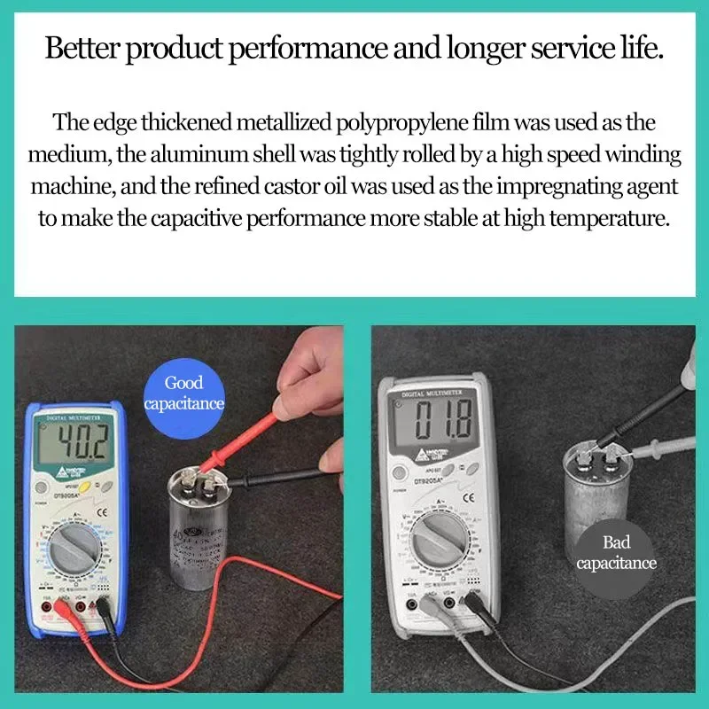CBB65 Air Conditioner Capacitor 20UF-100UF Compressor Motor Runs Starting Capacitor 450VAC