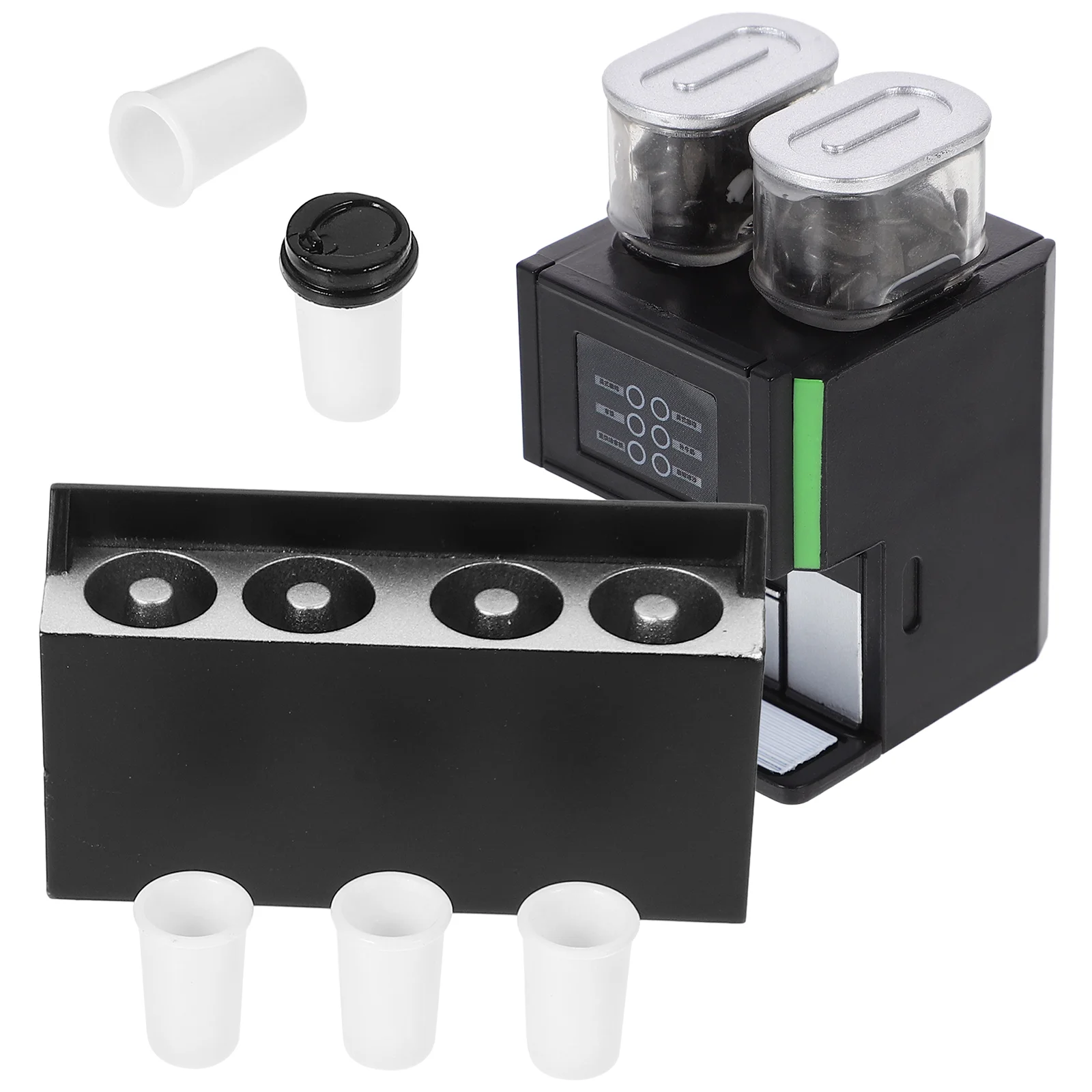 

Miniature Coffee Maker Cups Set Plastic Dollhouse Espresso Machine Coffee Cups Toys Playset Kids Pretend Play Accessories