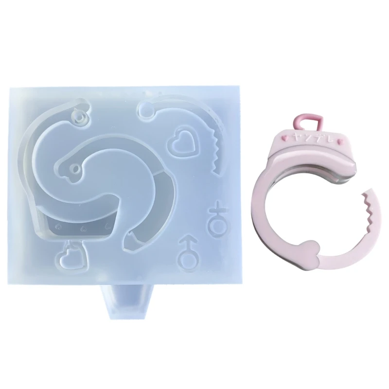 

Glossy Silicone Resin Necklace Handmade Molds Love Heart Handcuff Keychain Mold DIY Pendant Ornaments Epoxy Resin Molds 57BD