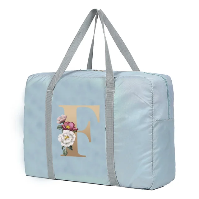 Large Capacity Travel Bag Unisex Organizers Foldable Luggage Handbags  Clothes Storage Duffle Carry on Bags Gold Lettern Series 5gold F