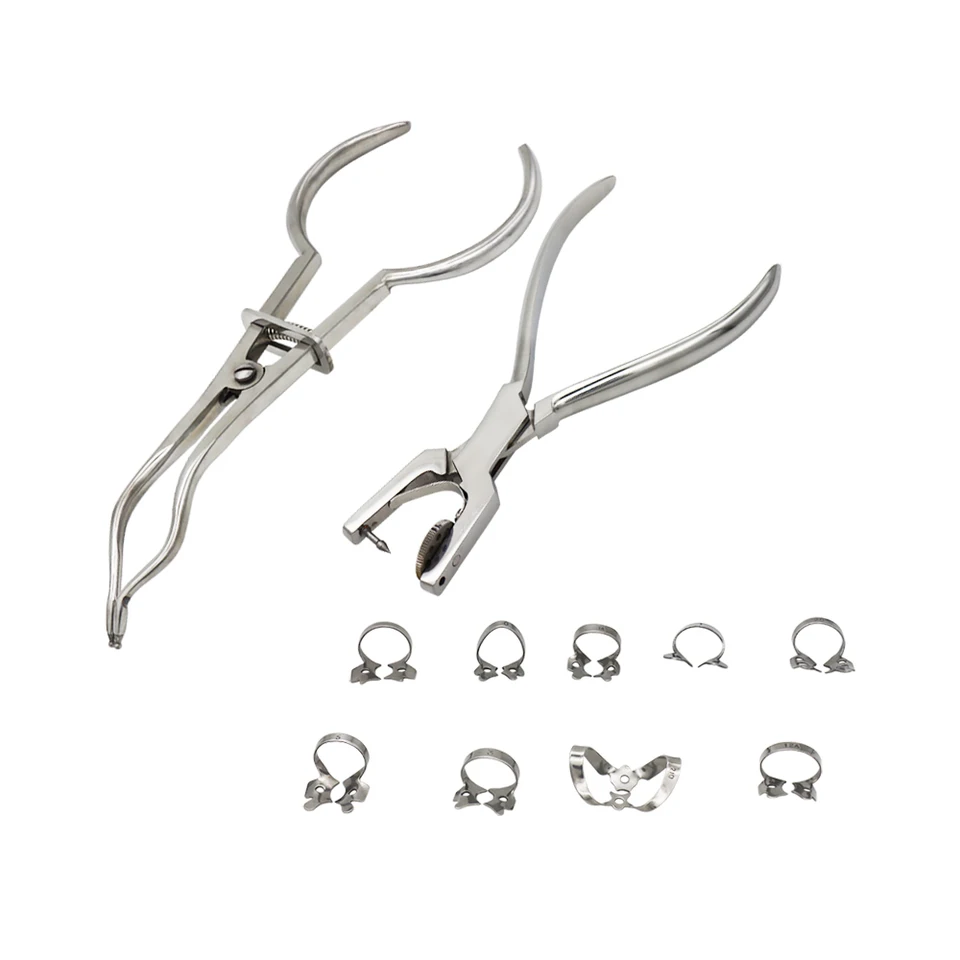 Rubber Dam Starter Kit For Dental Work - 18 Pcs With Frame, Punch, Clamps