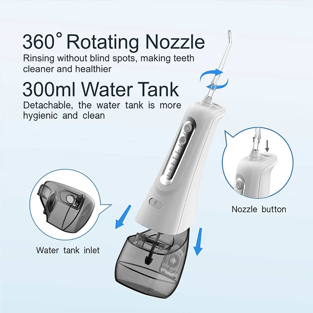 Powerful Irrigator Dental Water Flosser Jet Pick 4 Modes DIY 30-140psi Mouth Washing Machine Shower Floss for Teeth Toothpick
