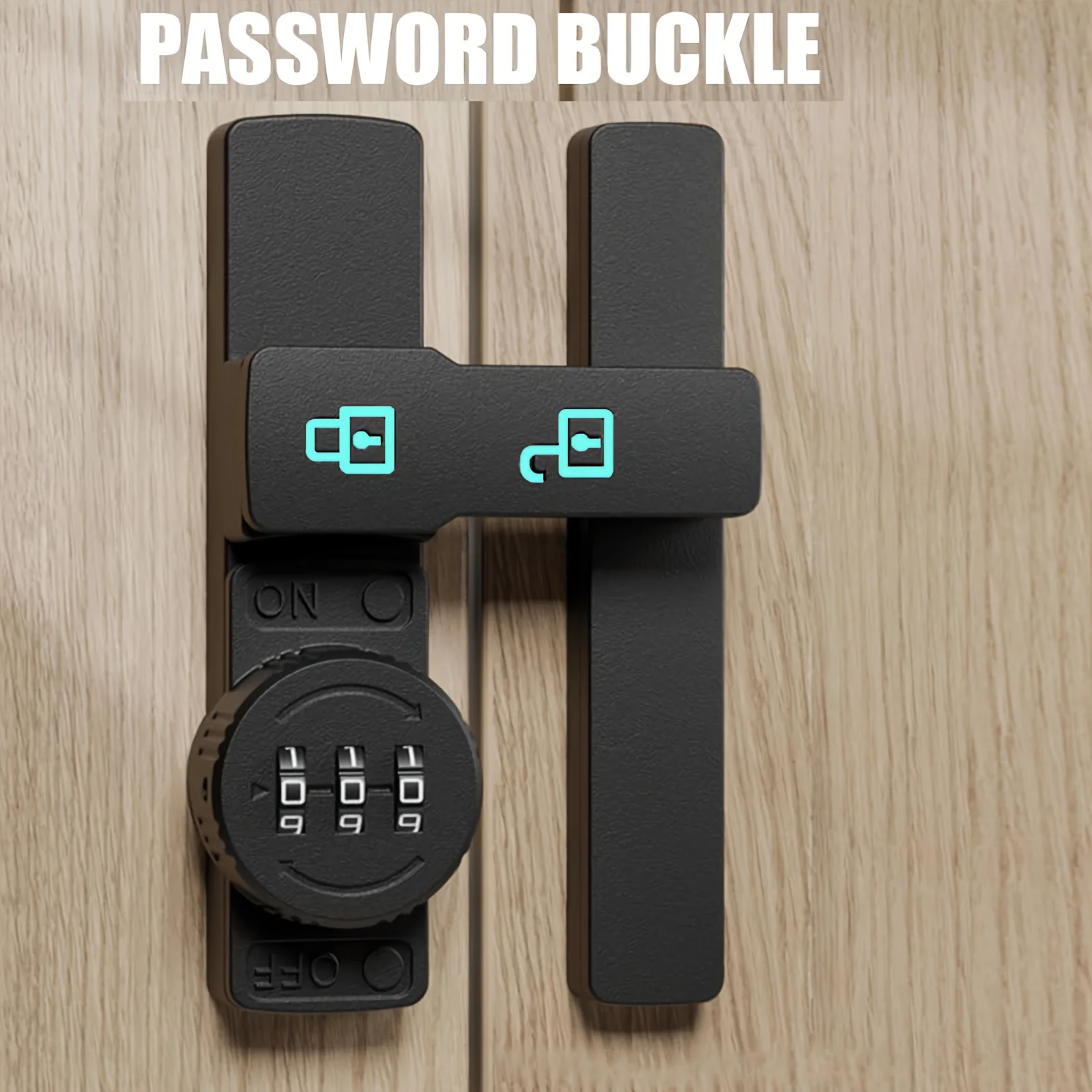 รหัสผ่านประตูล็อคและ Deadbolt 180 องศาเลื่อน Barn ประตูล็อค 3 หลักล็อคส่องสว่างป้ายล็อคหน้าต่าง Bolt 1