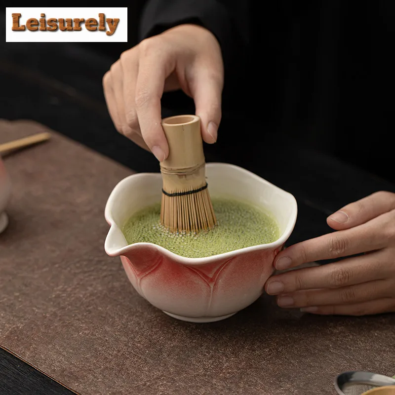 Lotus Language Matcha Eight-piece Set Ceramic Tea Bowl Whisk Stand Brush Filter Net Song Dynasty Play Tools Accessories Supplies