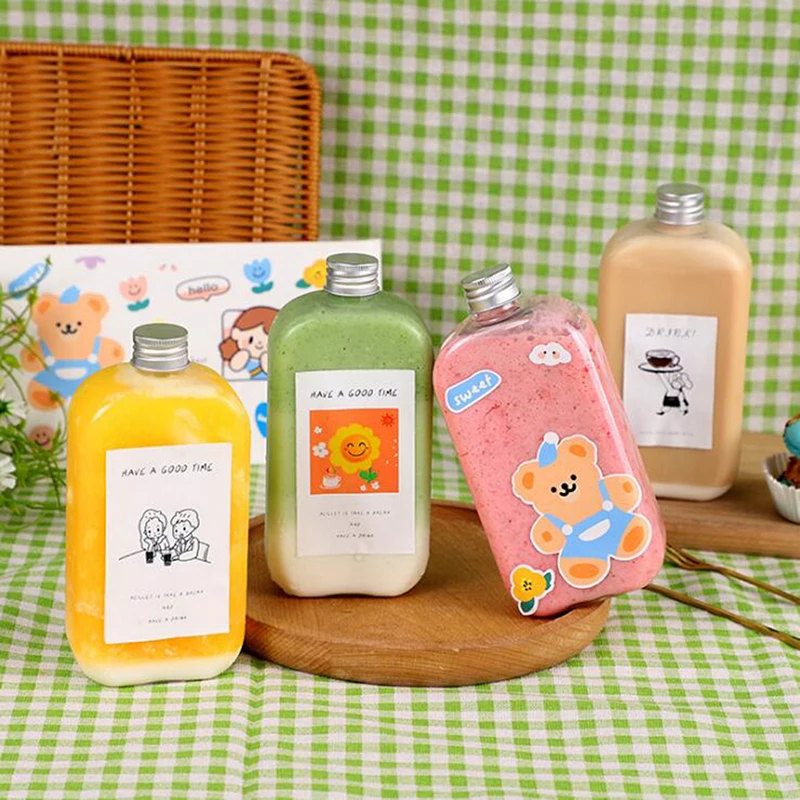 400ml Cute Kawaii Plastic Milk Carton Water Bottle
