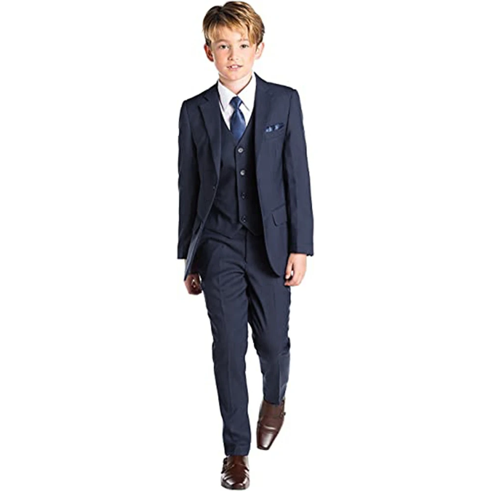 Boys Suit for Wedding Prom Formal Suits Set 3 Piece Notched Lapel
