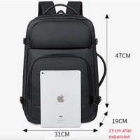 Expandable Men‘s 17 Inch Laptop Backpacks Waterproof Notebook Bag USB Schoolbag Sports Travel School Bag Pack Backpack For Male 2