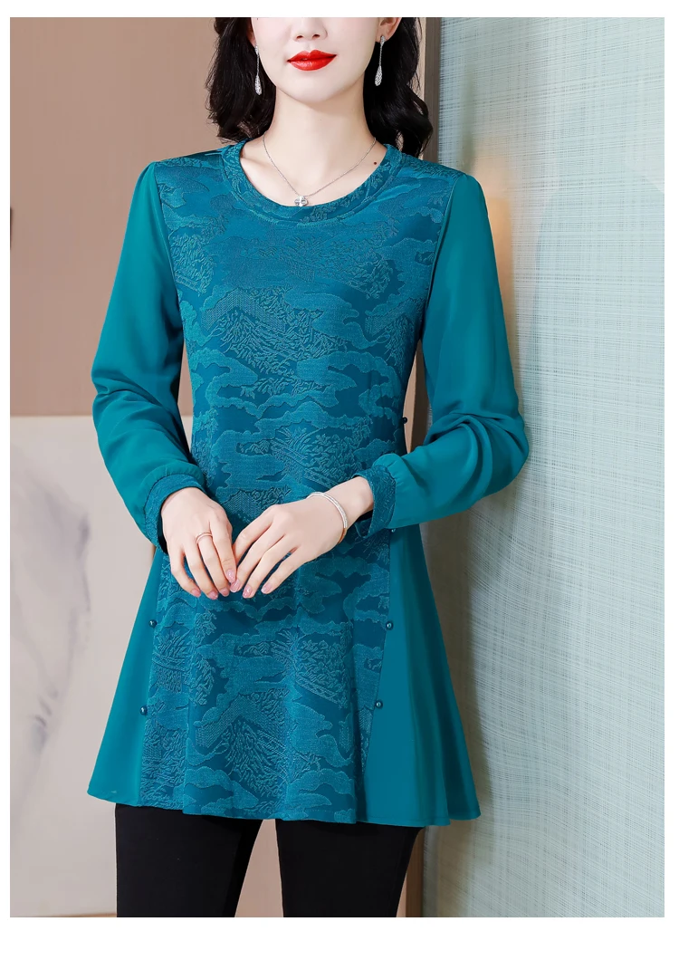 L-5XL Loose Clothes 2024 Women Spring Long Sleeve Elegant Ruffles Shirts Casual Retro Floral Tunic Peplum Tops And Blouses