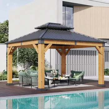 Cedar Hardtop Wood Gazebo 2