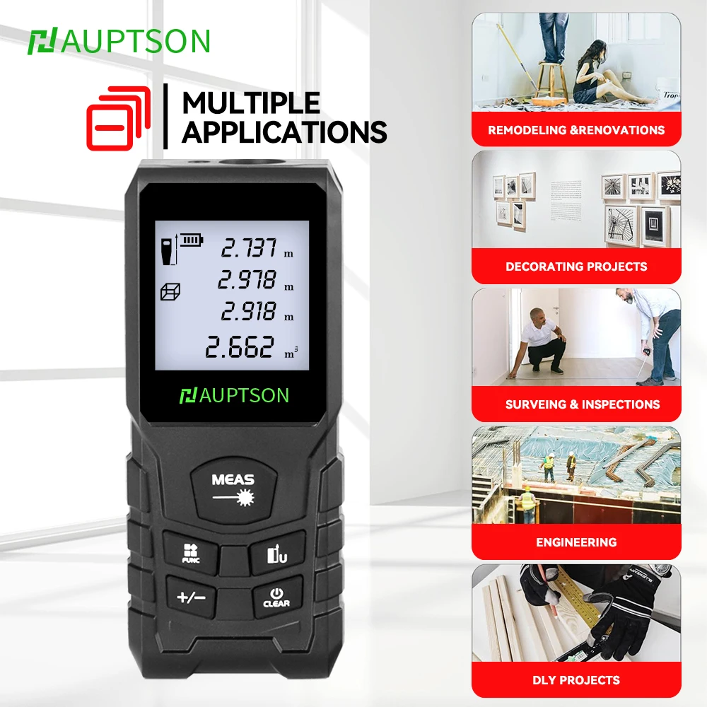 HAUPTSON 70/100M Laser Distance Meter High Accuracy Roulette Multiple Measurement Functions Electronic Ruler distance meter